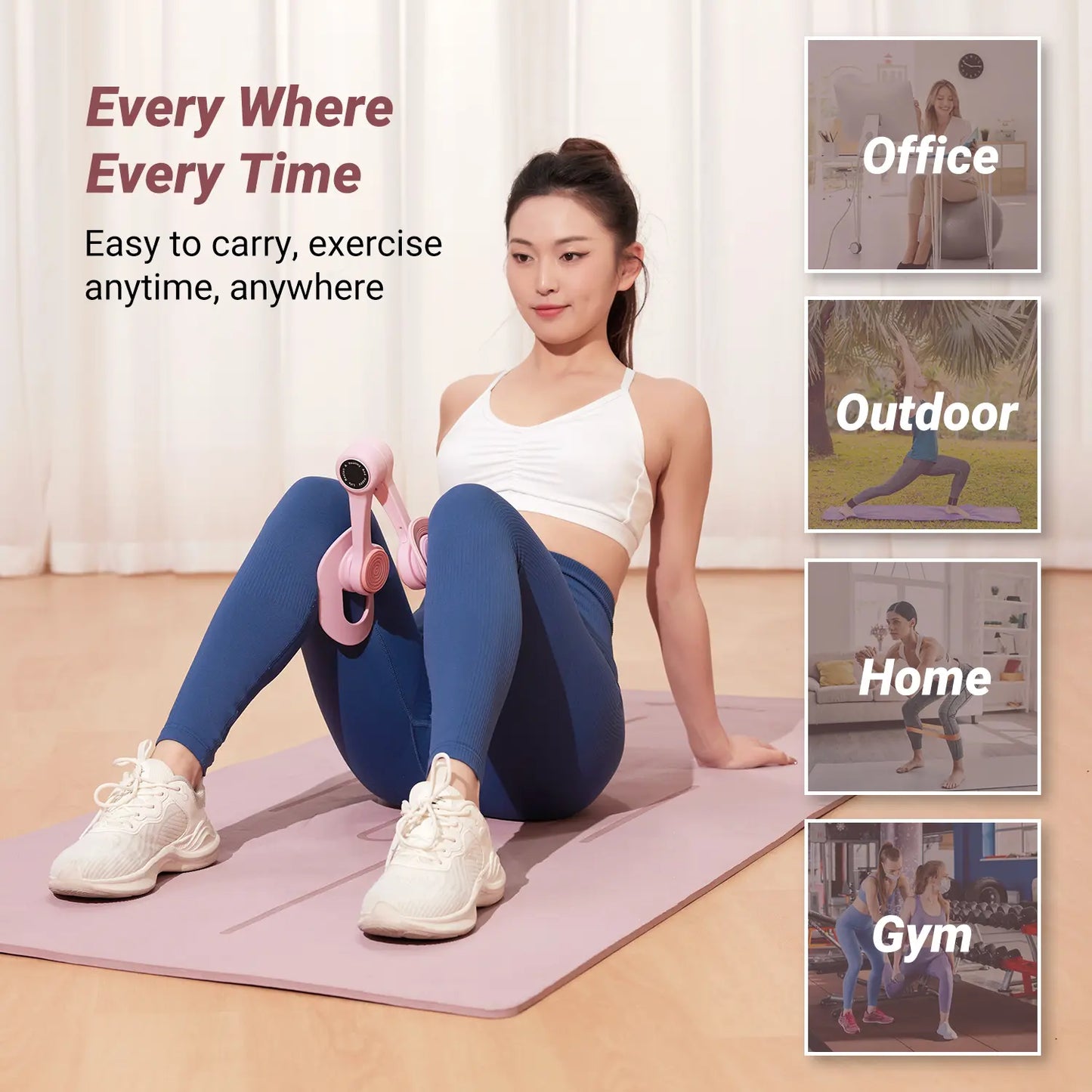 Thigh Master: 3-in-1 Inner Thigh & Arm Trainer (Smart/Strap Options)