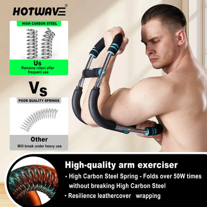 HOTWAVE Arm Trainer, Adjustable Chest Workout Equipment, Arm Trainer for Men, Chest Trainer for Men, Shoulder Muscle Training, Portable Spring Resistance Home Fitness Equipment